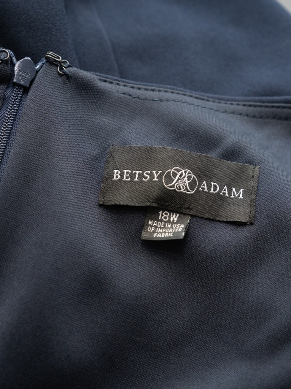 Betsy & Adam - Beaded Sleeve Draped Dress - Picture 4 of 14